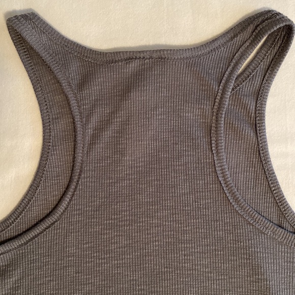 Free People Long Beach racer back ribbed grey swing tank trapeze - Picture 7 of 14